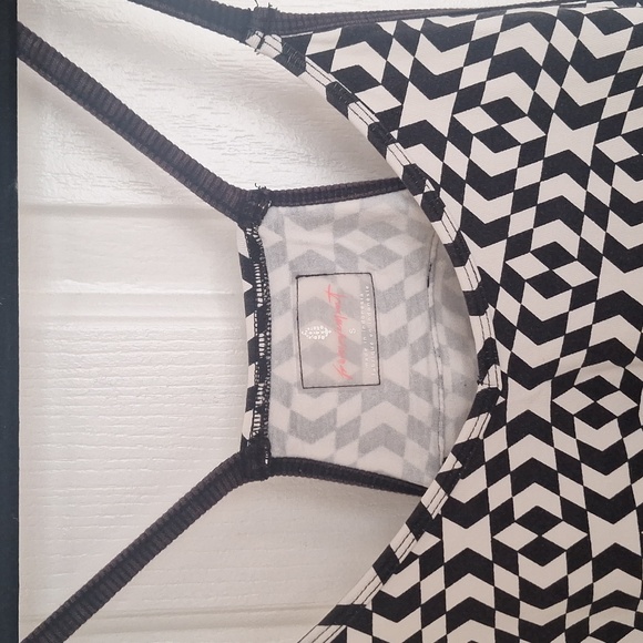 Free People Hot Shot Printed Onesie - Black Trapezoid - Picture 3 of 5